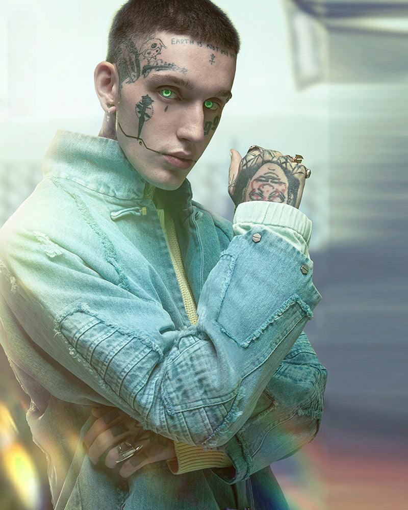 Veste en Jean Cyberpunk Audacieuse