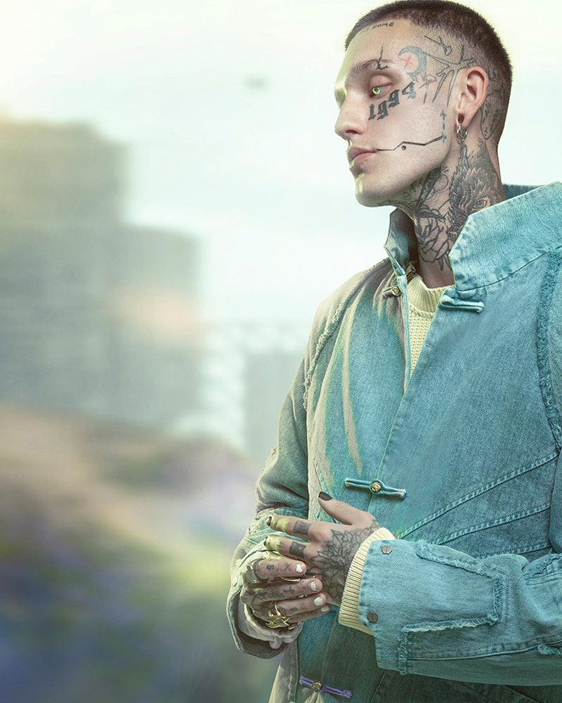 Veste en Jean Cyberpunk Audacieuse