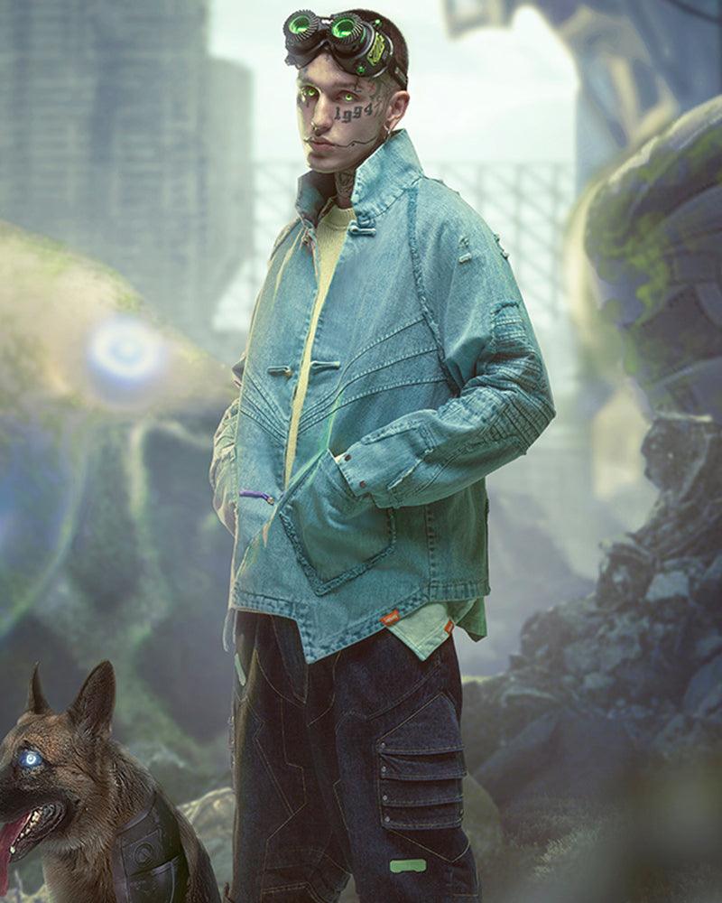 Veste en Jean Cyberpunk Audacieuse