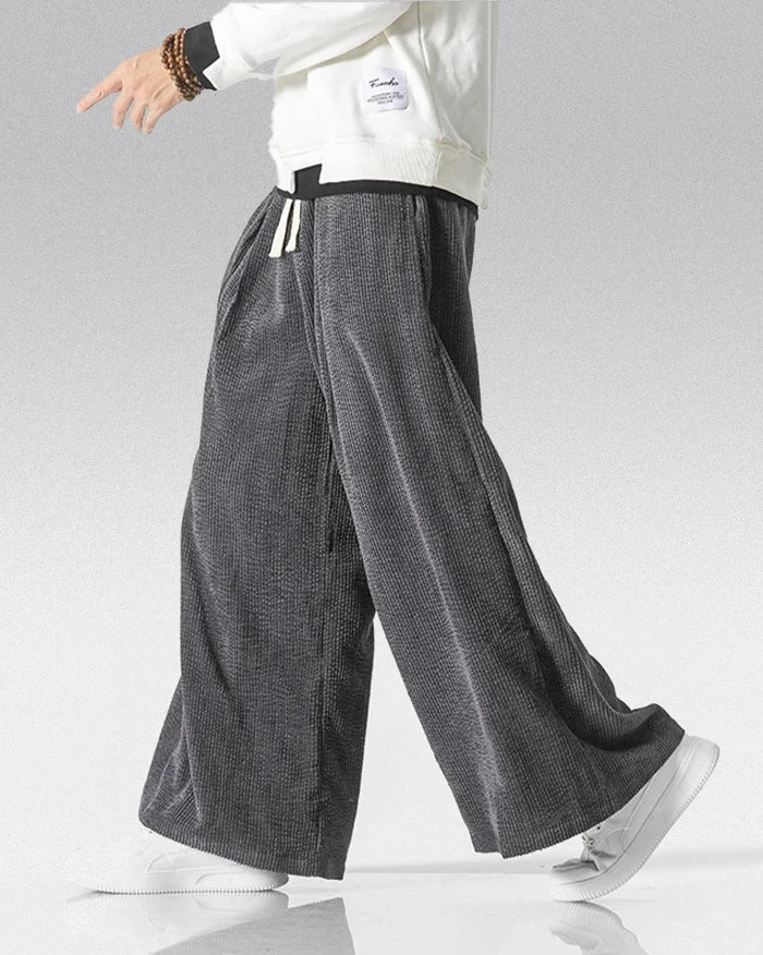 Pantalons en velours côtelé japonais élégants