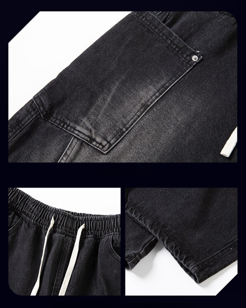 Jean droit chic à panneaux - jeans avec poches cargo - Jean droit à panneaux avec poches cargo pour un style pratique