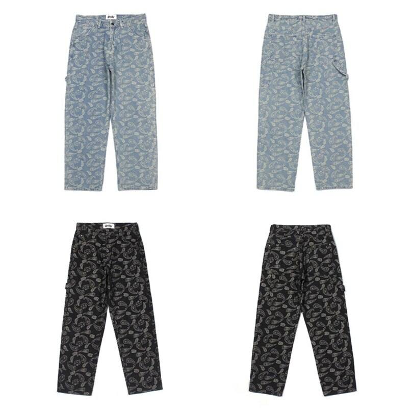 Jeans Paisley - vêtements unisexes - Jeans Paisley légers au style streetwear Y2K