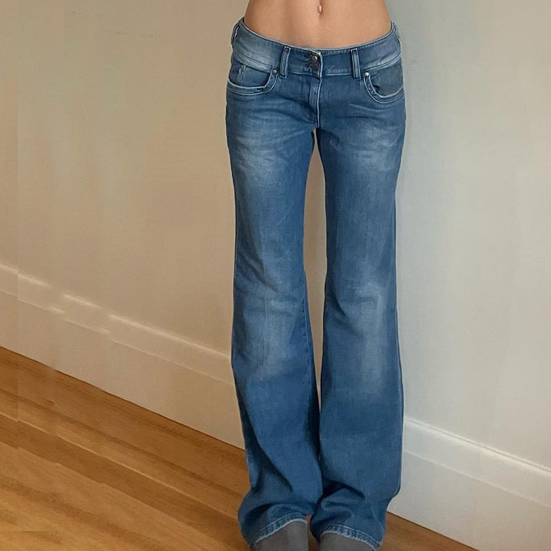 Jeans Y2K Taille Basse - jeans - Jeans Y2K Taille Basse pour un Style Streetwear Unique