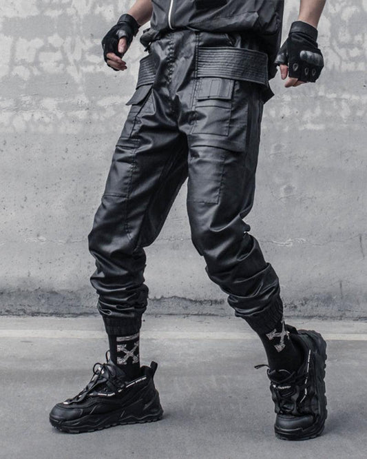 Pantalons Cargo Cirés Noirs Chic