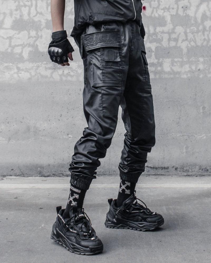 Pantalons Cargo Cirés Noirs Chic