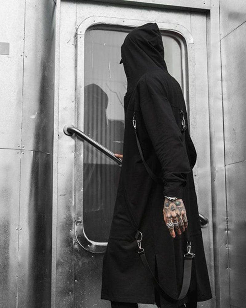Manteau Long à Capuche Polyvalent - tissu durable - Manteau Long à Capuche Techwear Élégant pour la Ville