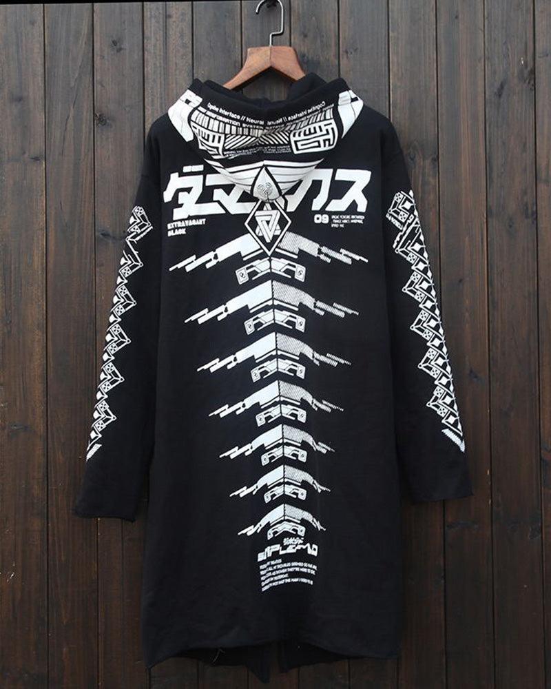 Manteau Long Sombre Avant-Garde - futuriste - Manteau long sombre au style futuriste pour un look unique