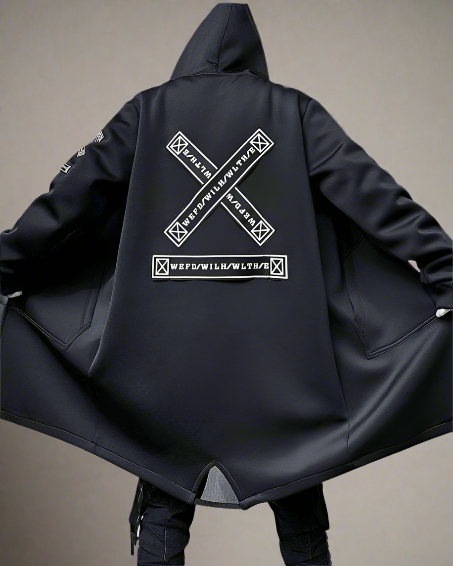 Manteau Long Urbain Futuriste - cyberpunk - Manteau Long Futuriste pour un Style Urbain Unique