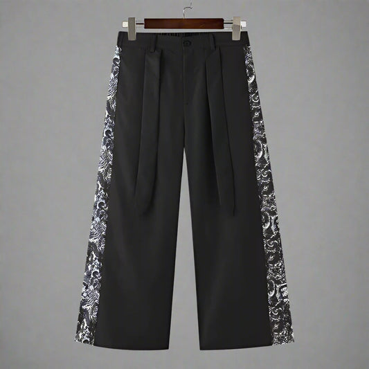 Pantalons larges à panneaux chics