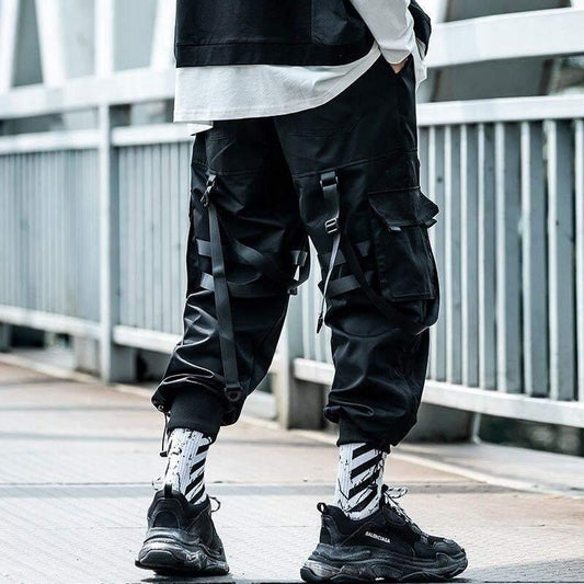 Pantalons Cargo Noirs Chic - pantalons tendance - Pantalons cargo noirs élégants pour un look urbain