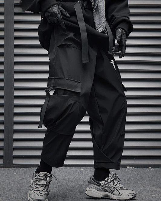 Pantalons Cargo Noirs Élégants - pantalons fonctionnels - Pantalons Cargo Noirs Élégants pour un Style Polyvalent