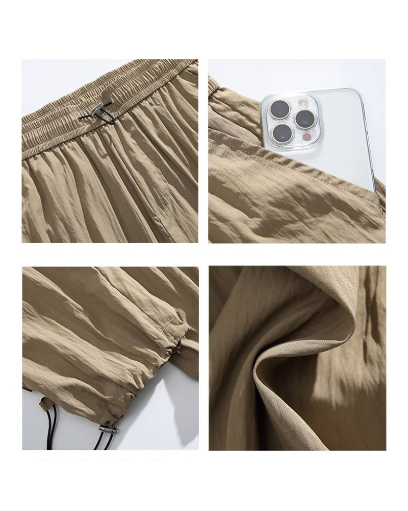 Pantalons de randonnée plissés Breezy - soie glacée - Pantalons de randonnée plissés en soie glacée pour l'été