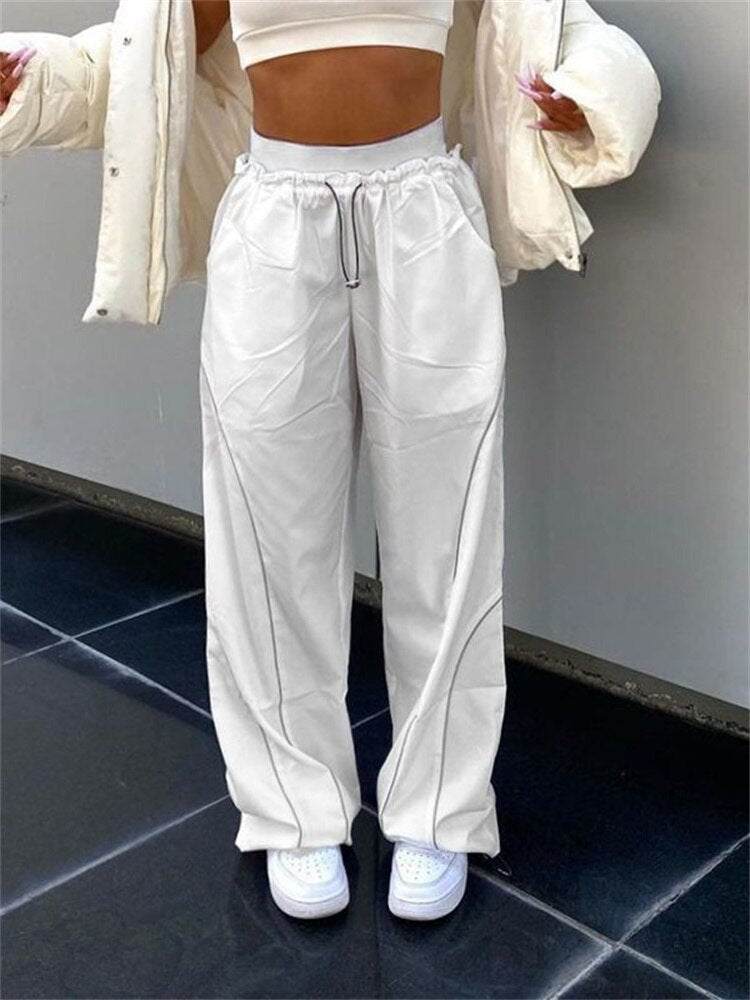 Pantalons de survêtement blancs - pantalons non extensibles - Pantalons de survêtement blancs unisexes pour le streetwear