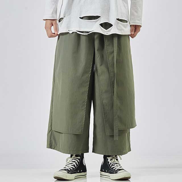 Pantalons Élégants Inspirés du Japon - pantalons de style hakama - Pantalons Hakama Japonais Amples et Confortables