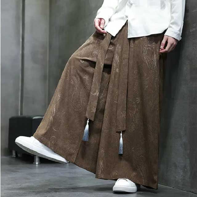 Pantalons Style Hakama Élégants - style contemporain - Pantalons Style Hakama Larges pour un Confort Élégant