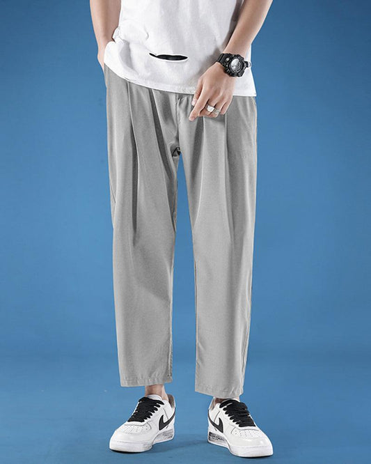 Pantalon élégant en soie à jambes droites