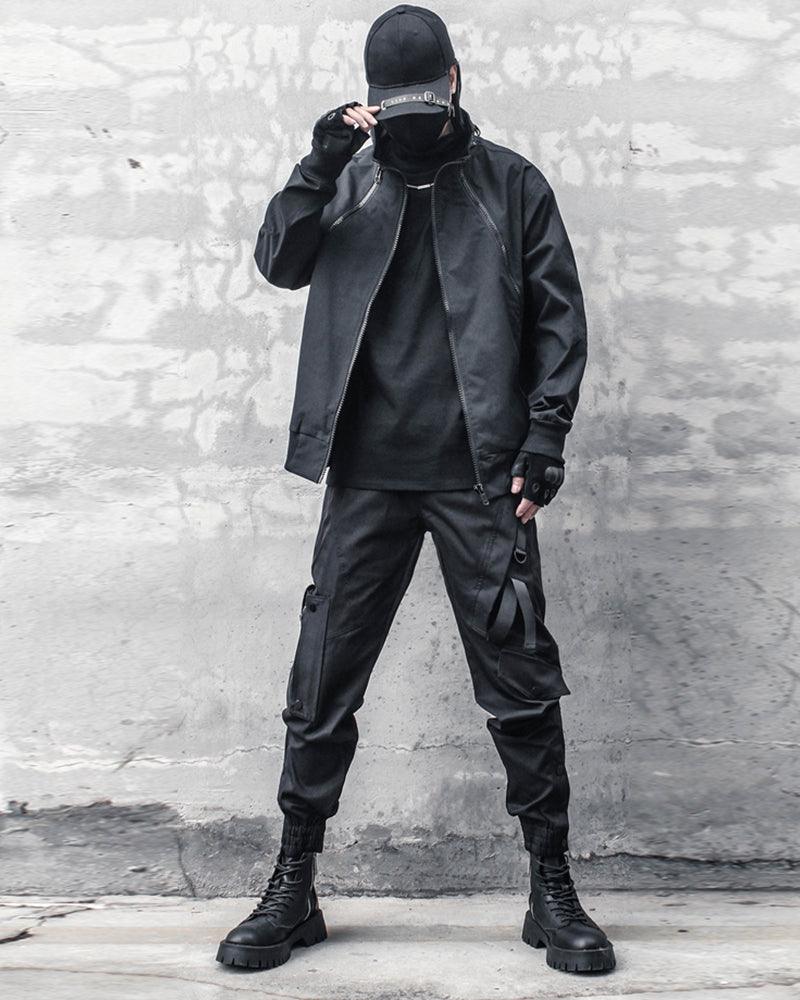 Pantalons cargo slim noirs élégants
