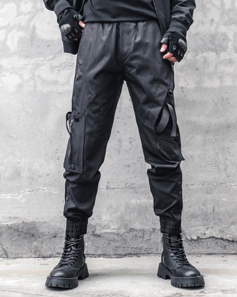 Pantalons cargo slim noirs élégants