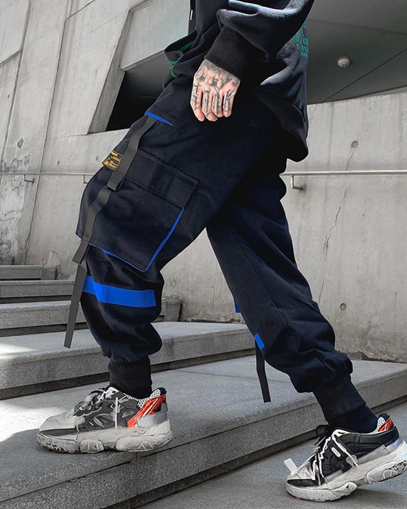 Pantalons Cargo Chic en Patchwork Noir