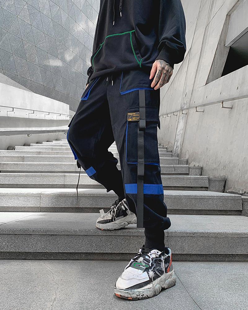 Pantalons Cargo Chic en Patchwork Noir