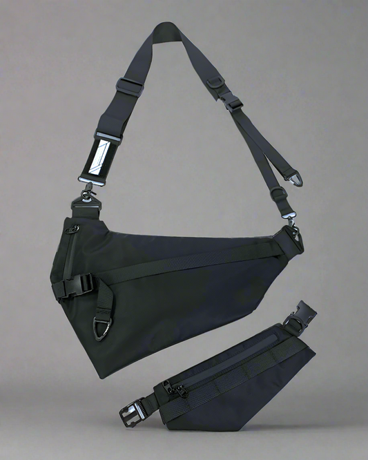 Sac à bandoulière noir multi-usages - sac de poitrine - Sac à bandoulière noir polyvalent pour toutes vos activités
