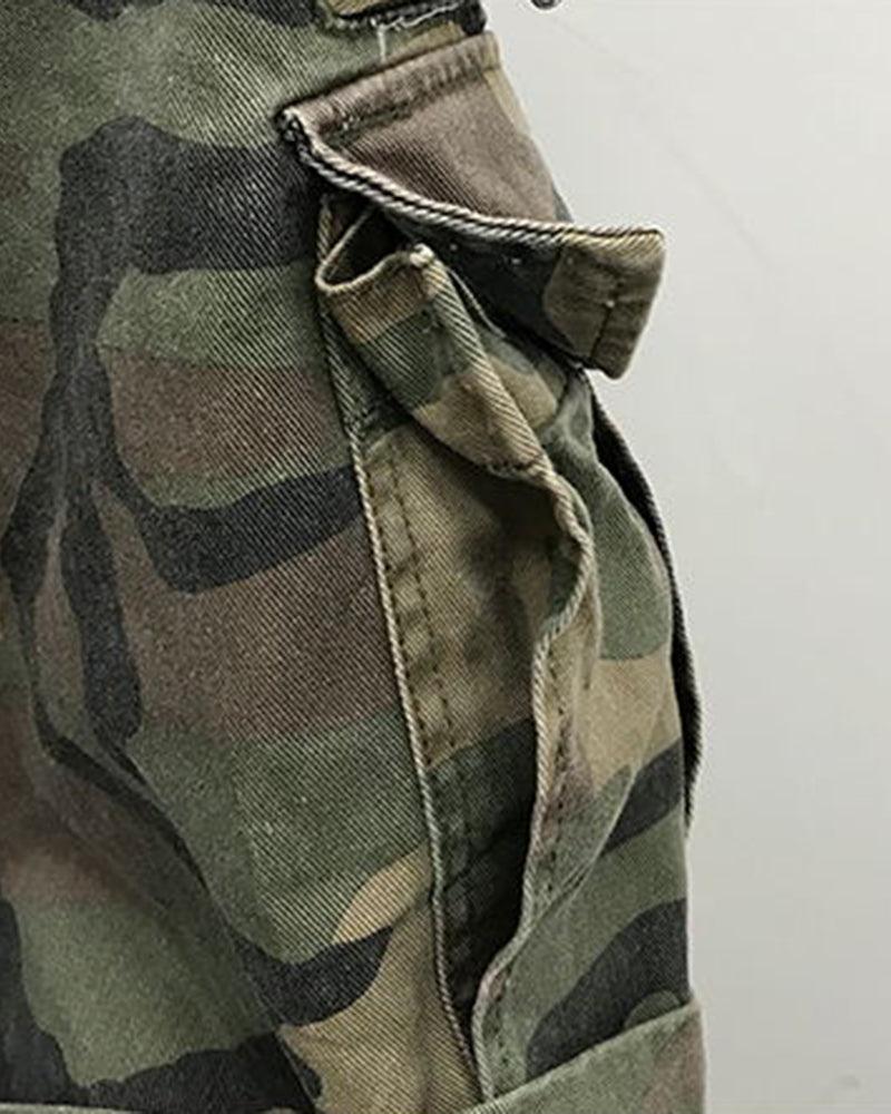 Shorts Cargo Camo Prêts pour la Ville - tenue urbaine - Shorts Cargo Camo pour Aventures en Plein Air