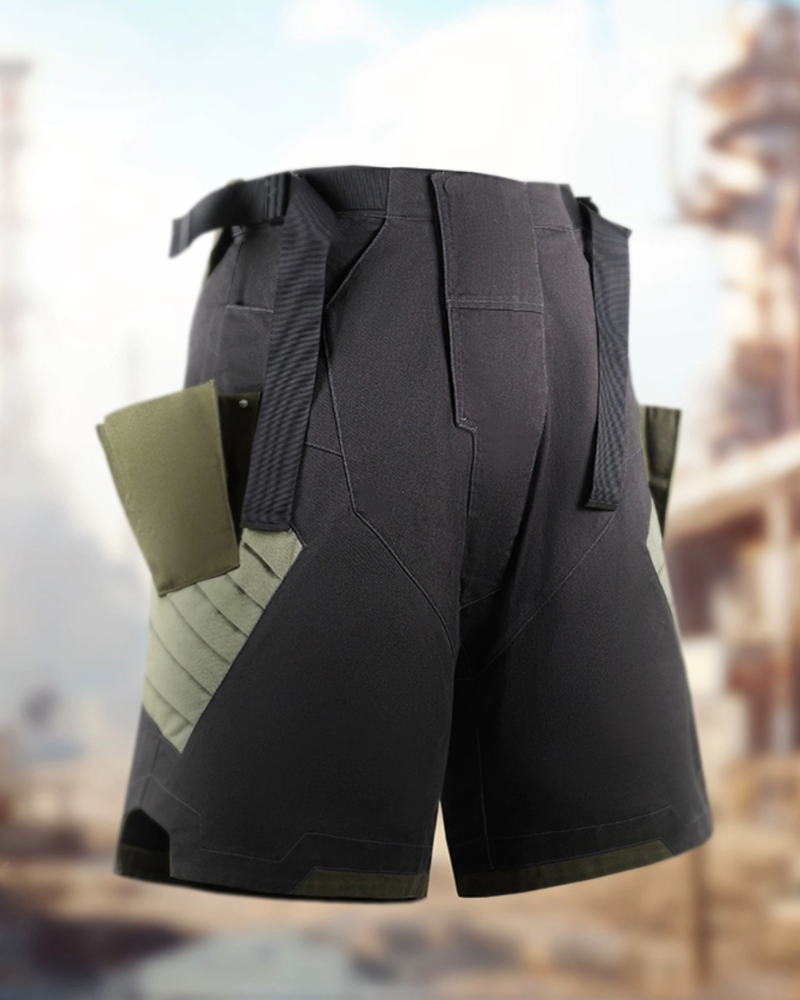 Shorts Cargo en Denim Lavé Futuristes - mode techwear - Shorts Cargo en Denim Lavé pour un Style Futuriste