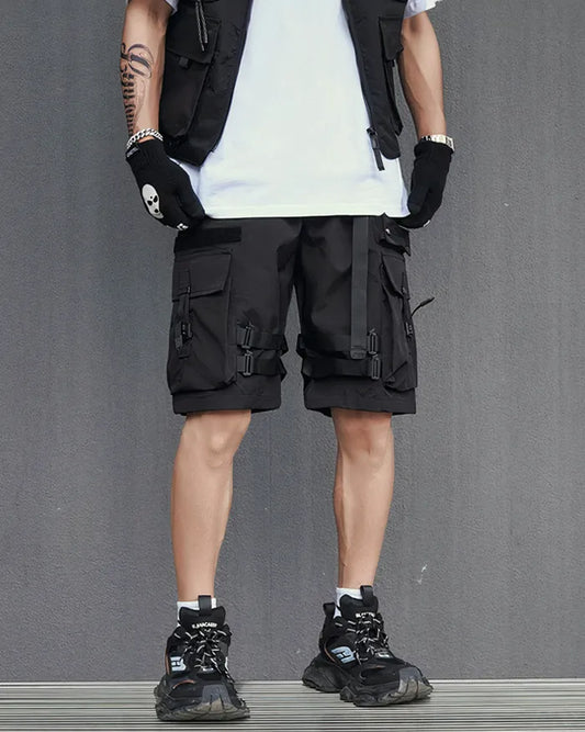 Shorts Cargo Noirs Chic - vêtements techwear - Shorts Cargo Noirs Chic pour un Style Urbain