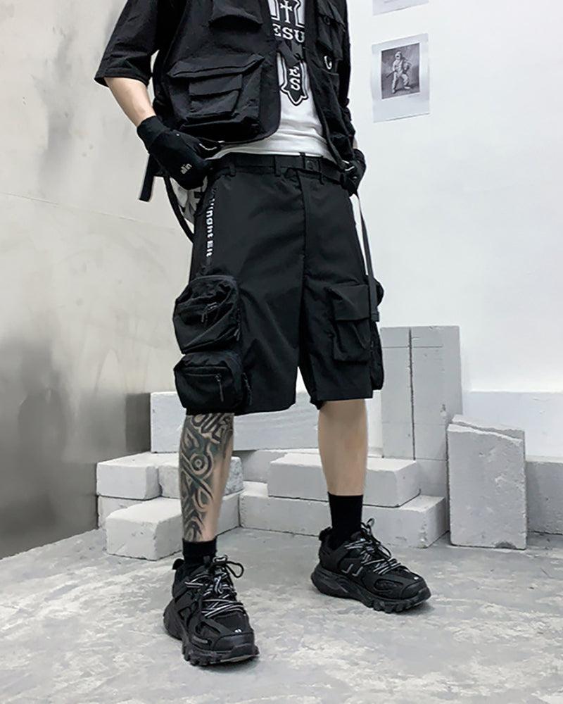 Shorts à Dos de Transport Polyvalents - vêtements urbains - Shorts Cargo Techwear : Style Urbain et Fonctionnalité