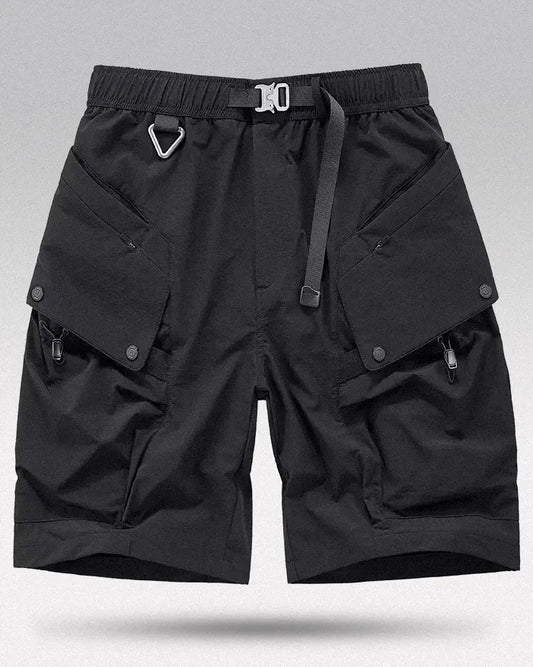 Shorts utilitaires essentiels de l'explorateur - shorts utilitaires - Shorts cargo noirs pour un confort et un style urbain