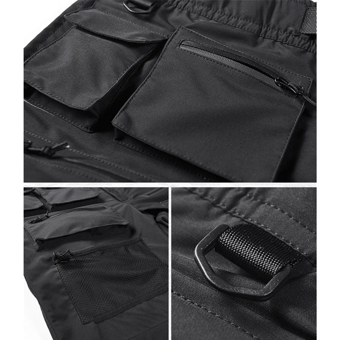 Shorts Utilitaires Urbains Polyvalents - vêtements techwear - Shorts Utilitaires Urbains en Noir pour Actifs
