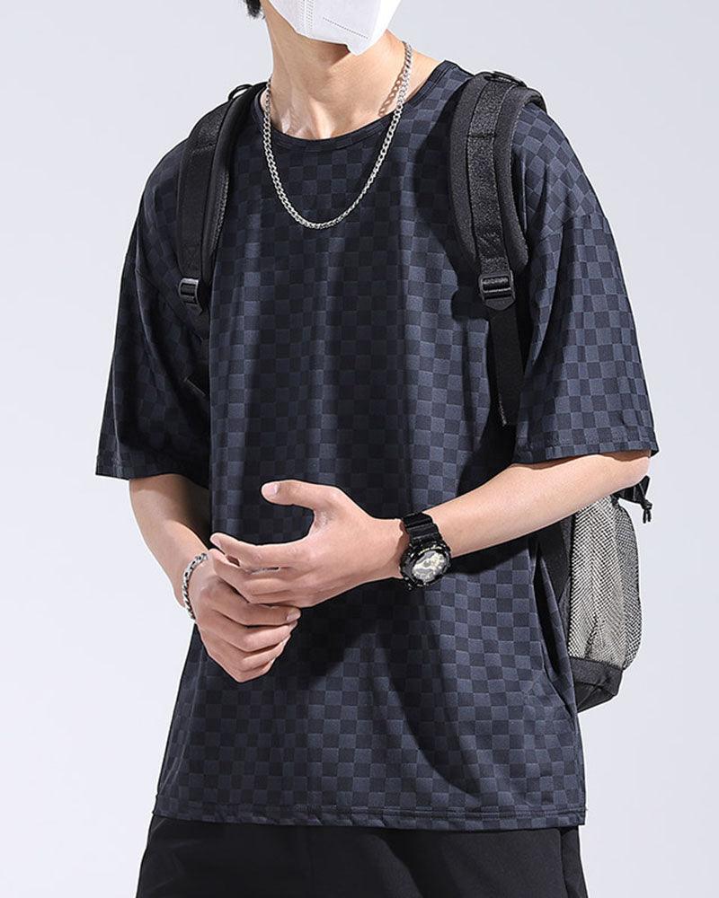 Haut d'été à motif damier élégant