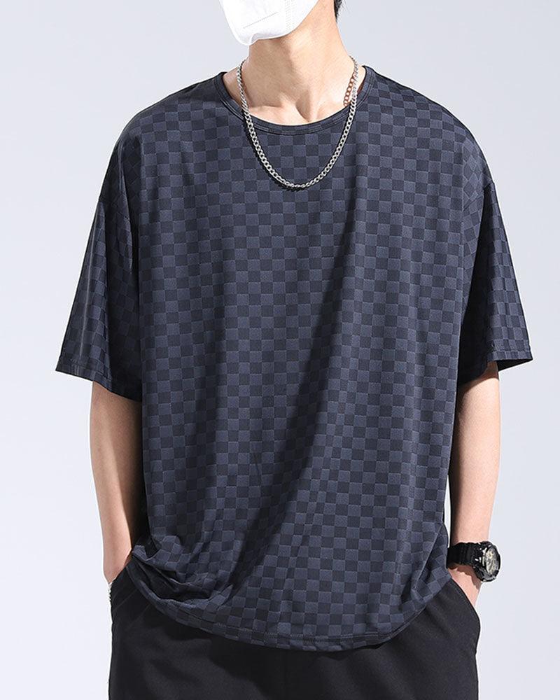 Haut d'été à motif damier élégant