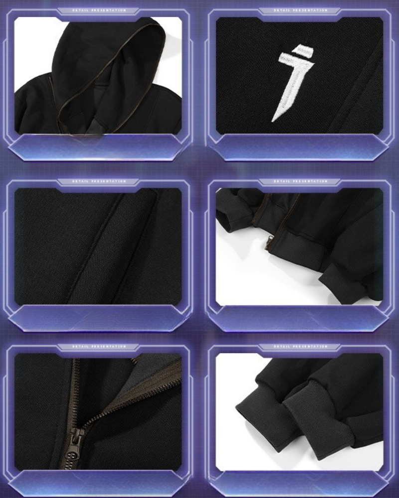 Sweat à capuche zippé diagonal élégant - look unique - Sweat à capuche zippé diagonal pour un look unique