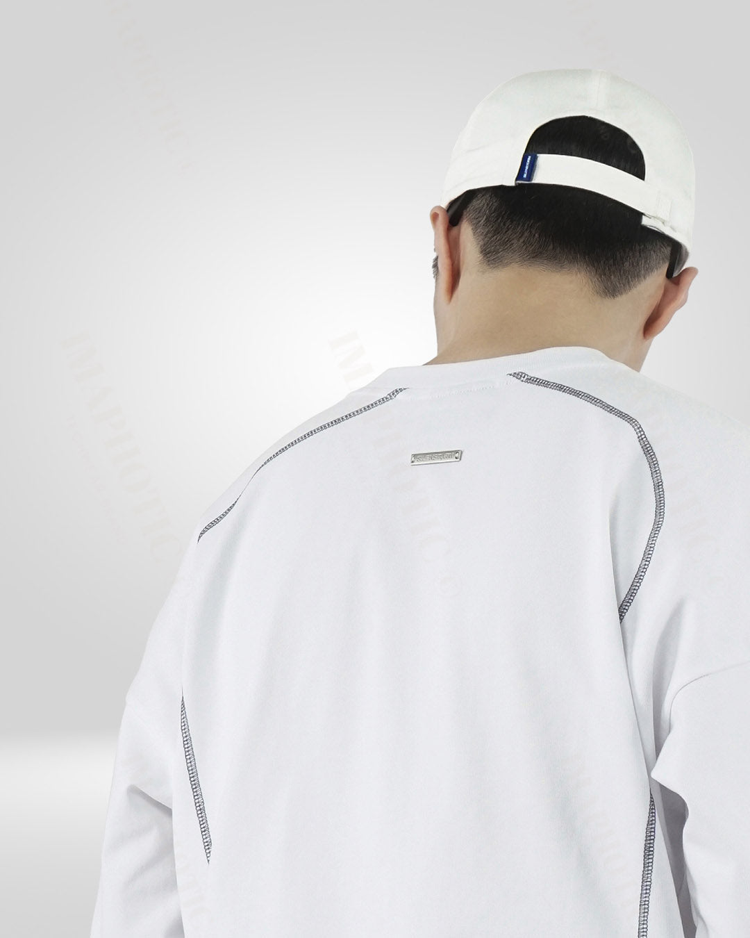 Sweat-shirt classique en coton blanc - mode printemps automne - Sweat-shirt classique en coton blanc pour homme