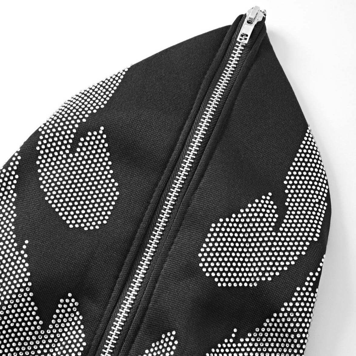 Sweatshirt Strass - vêtements streetwear - Sweatshirt Strass à Capuche pour un Style Unique