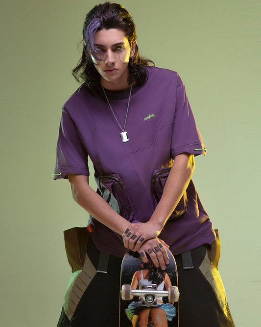 T-shirt de Poche Cyberpunk Révolutionnaire - t-shirt - T-shirt Cyberpunk en Coton pour un Style Urbain