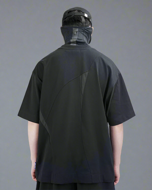 T-shirt géométrique style urbain - vêtements techwear - T-shirt géométrique au style urbain et techwear