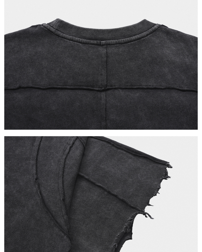 T-Shirt Vintage Tête de Démon - style audacieux - T-Shirt Vintage Tête de Démon avec Bords Bruts