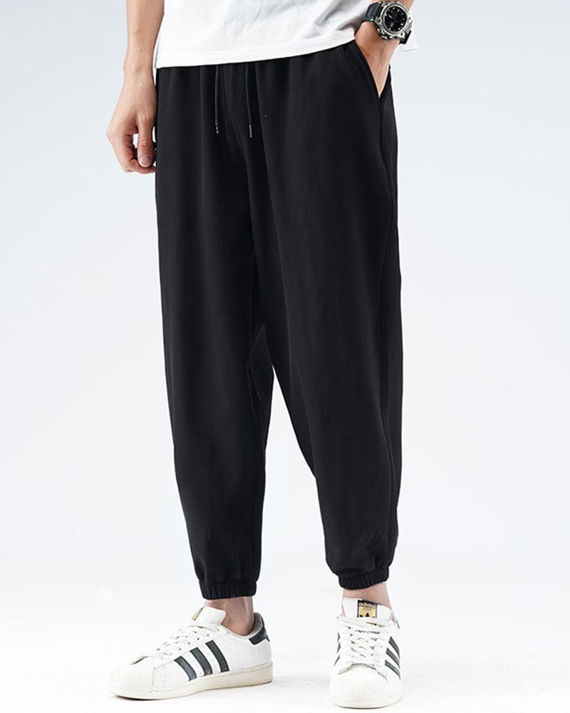 Joggers en Soie Noire Élégants