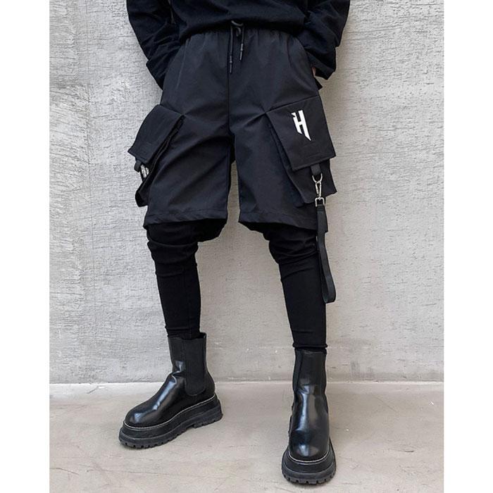 Pantalon Cargo Techwear Faux en Deux Pièces