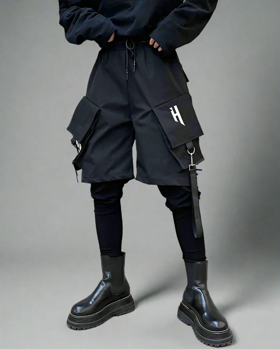 Pantalon Cargo Techwear Faux en Deux Pièces