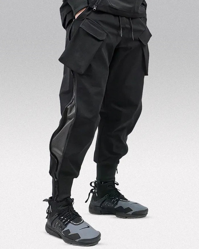 Pantalons Cargo Techwear avec Fermeture Éclair Latérale