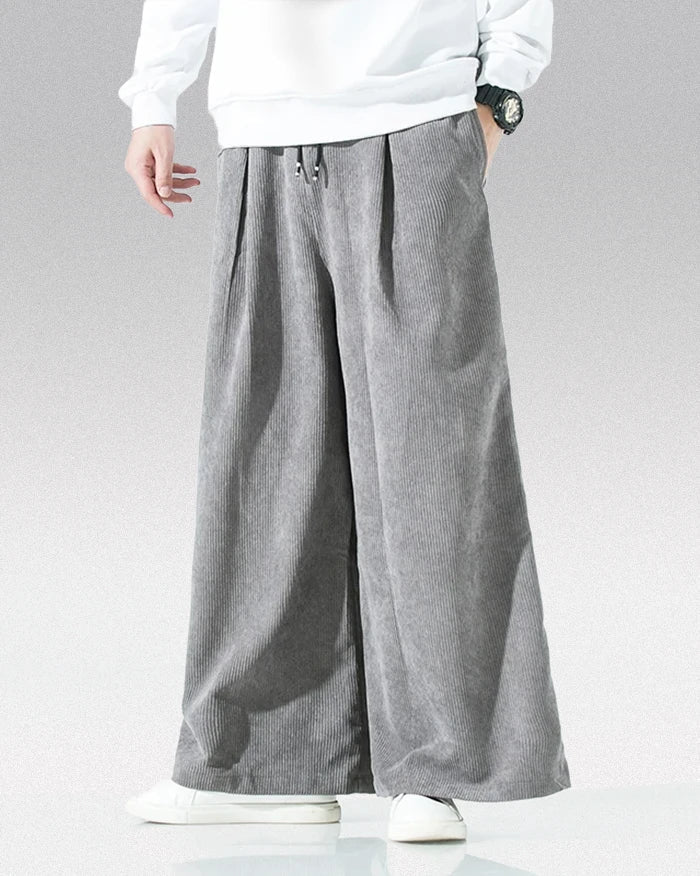 Pantalons Large en Velours Luxueux