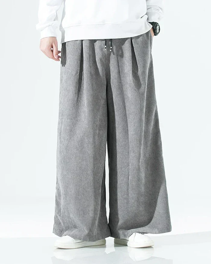 Pantalons Large en Velours Luxueux