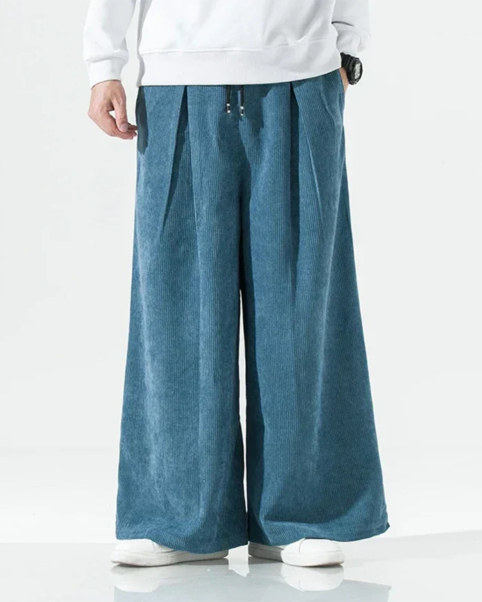 Pantalons Large en Velours Luxueux
