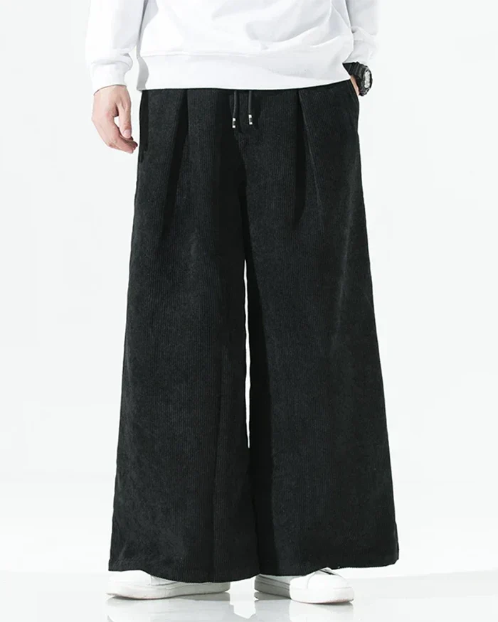 Pantalons Large en Velours Luxueux