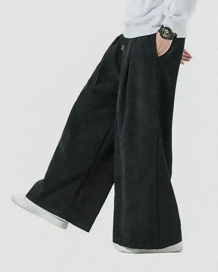 Pantalons Large en Velours Luxueux
