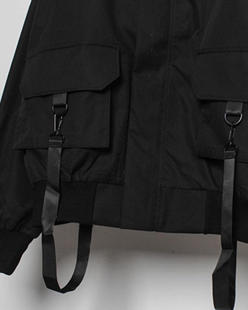 Veste à Capuche avec Détail en Ruban Chic - veste techwear - Veste à Capuche Chic avec Détails en Ruban Élégants