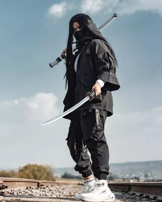 Veste à Capuche Courte Tendance - veste techwear - Veste à Capuche Courte Élégante pour un Style Urbain